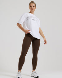 Comfort Oversized Short Sleeve Sports Club T-Shirt | White