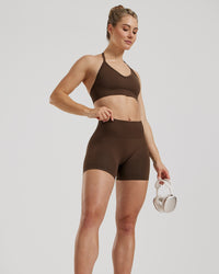 Define 2.0 Seamless Scrunch 4" Shorts | Cocoa