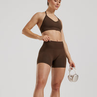 Define 2.0 Seamless Scrunch 4" Shorts | Cocoa