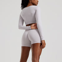 Define 2.0 Seamless Scrunch 4" Shorts | Steel Grey