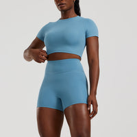 Essential Cropped Short Sleeve Tee | Basalt