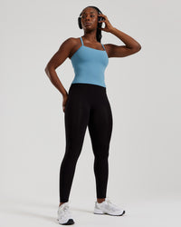 Essential Built-In Bra Midi Tank | Basalt