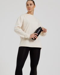 Comfort Oversized Long Sleeve T-Shirt | Off White