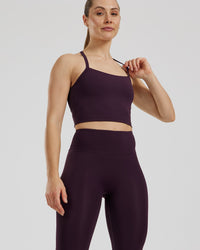 Essential Built-In Bra Crop Tank Top | Midnight Plum