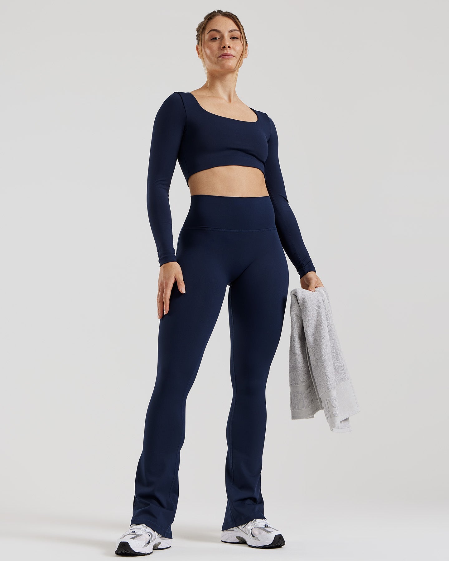 Essential Long Sleeve Built-In Bra Top | Sapphire Blue