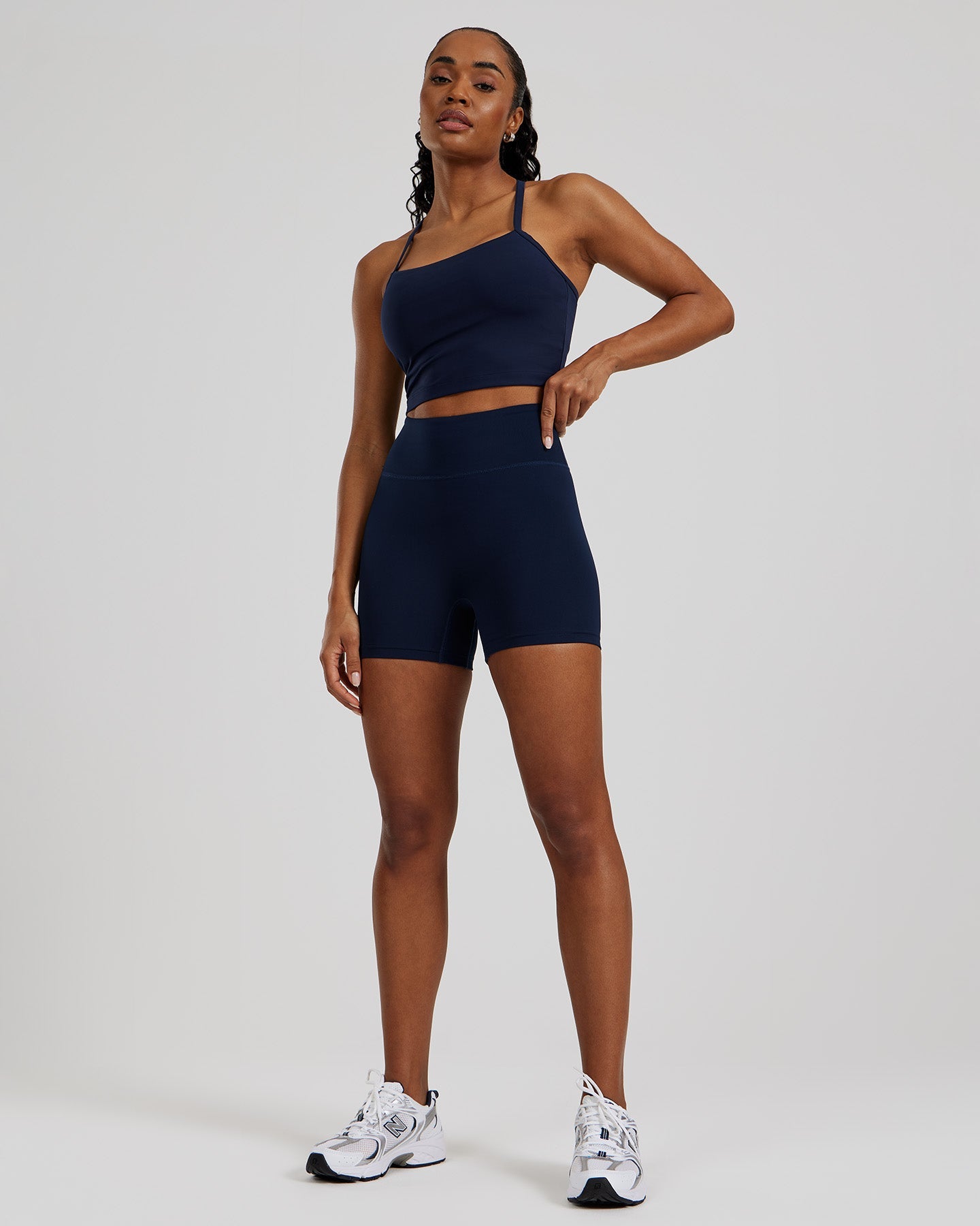 Essential Built-In Bra Crop Tank Top | Sapphire Blue