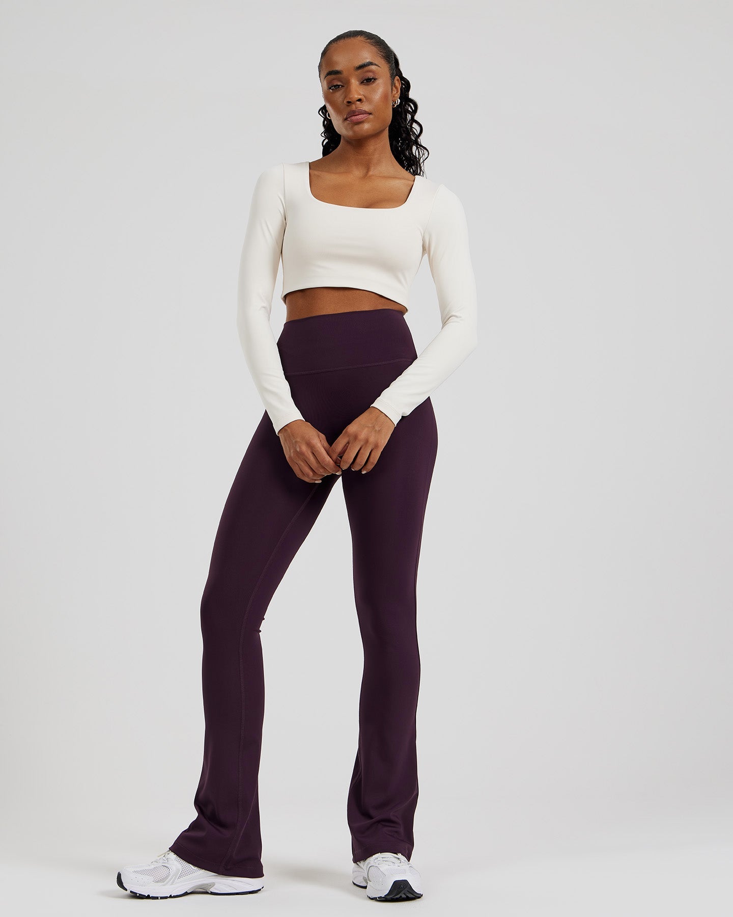 Essential Long Sleeve Built-In Bra Top | Off White