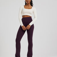 Essential Long Sleeve Built-In Bra Top | Off White