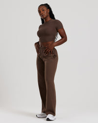 Comfort Ribbed Cropped T-Shirt | Cocoa