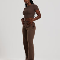 Comfort Ribbed Cropped T-Shirt | Cocoa