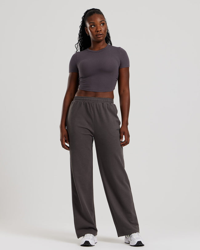 Comfort Ribbed Cropped T-Shirt | Graphite