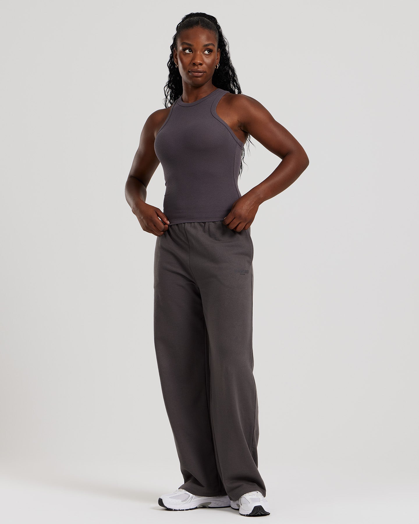 Comfort Ribbed Midi Tank | Graphite