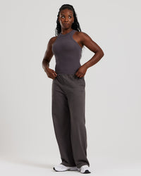 Comfort Ribbed Midi Tank | Graphite