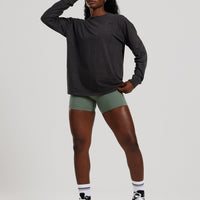 Comfort Oversized Long Sleeve T-Shirt Washed | Black