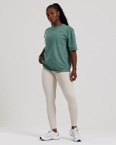 Comfort Oversized Short Sleeve T-Shirt Washed | Sage