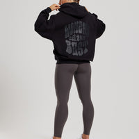 Comfort Oversized Statement Graphic Hoodie | Black