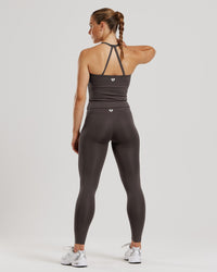 Essential Built-In Bra Midi Tank | Graphite
