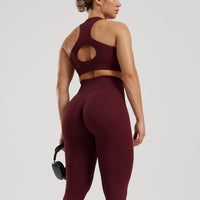 Power Seamless Scrunch Leggings | Dark Cherry