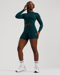Motion Seamless Long Sleeve Midi Top | Dark Moss