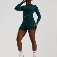 Motion Seamless Long Sleeve Midi Top | Dark Moss