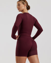 Motion Seamless Long Sleeve Midi Top | Dark Cherry