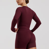 Motion Seamless Long Sleeve Midi Top | Dark Cherry