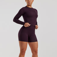Motion Seamless Long Sleeve Midi Top | Midnight Plum