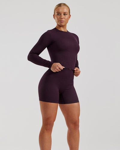Motion Seamless Long Sleeve Midi Top | Midnight Plum