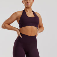 Motion Seamless Halter Bra | Midnight Plum