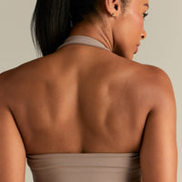 Essential Twist Front Halter Bra | Buff