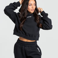 Comfort Cropped Hoodie | Black