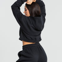 Comfort Cropped Hoodie | Black