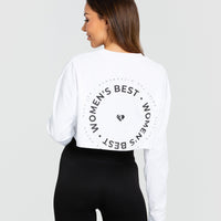 Comfort Oversized Cropped Long Sleeve T-Shirt | White