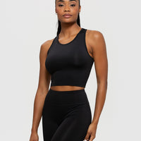 Essential Crop Tank Top | Black