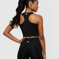 Essential Crop Tank Top | Black