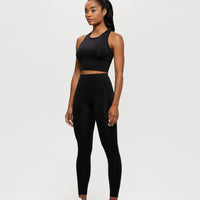 Essential Crop Tank Top | Black