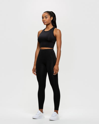 Essential Crop Tank Top | Black