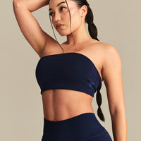 Essential Twist Back Bandeau Bra | Sapphire Blue