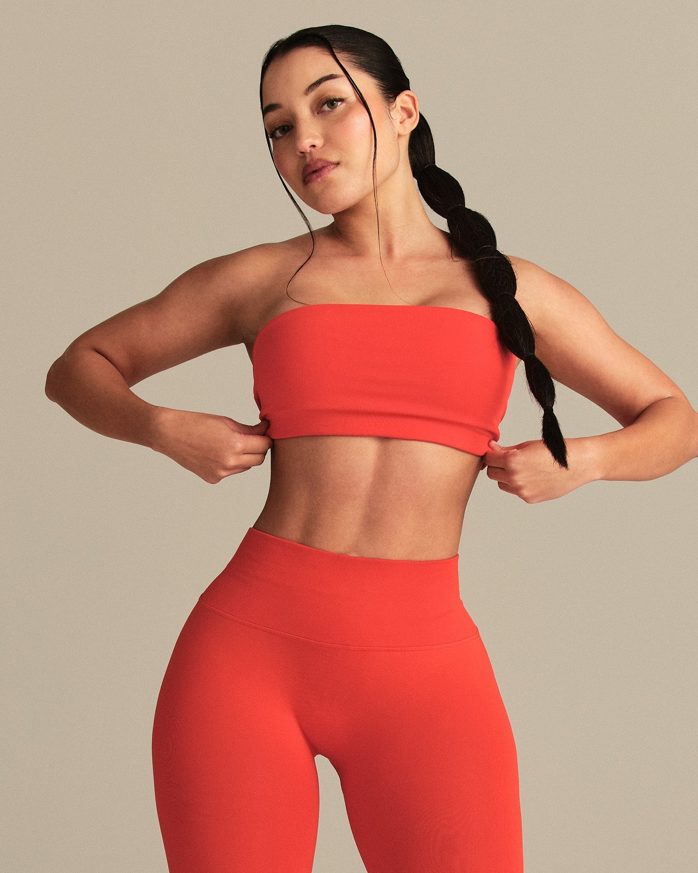 Essential Twist Back Bandeau Bra | Lava Red