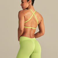 Define 2.0 Seamless Cross Back Bra | Lime Punch