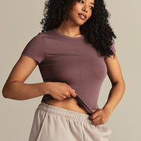 Smooth Contour Midi Short Sleeve T-Shirt | Deep Mocha