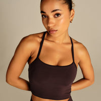 Essential Built-In Bra Crop Tank Top | Cafe Noir