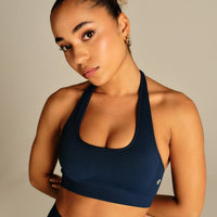 Power Halter Neck Bra | True Navy