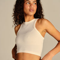 Comfort Ribbed Cropped Tank | Coconut White