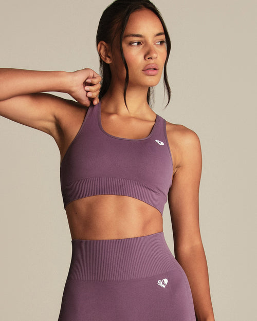 Power Seamless Adjustable Sports Bra | Dusk Plum