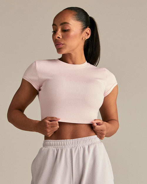 Comfort Graphic Ribbed Baby T-Shirt | Ballet Pink