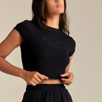 Comfort Graphic Ribbed Baby T-Shirt | Black