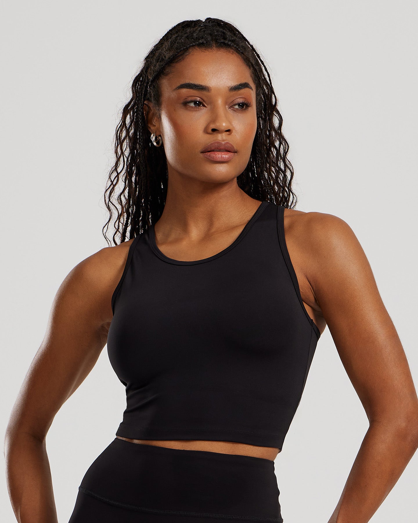 Essential Crop Tank Top | Black