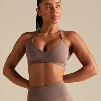 Define 2.0 Seamless Scrunch V-Neck Bra | Mocha