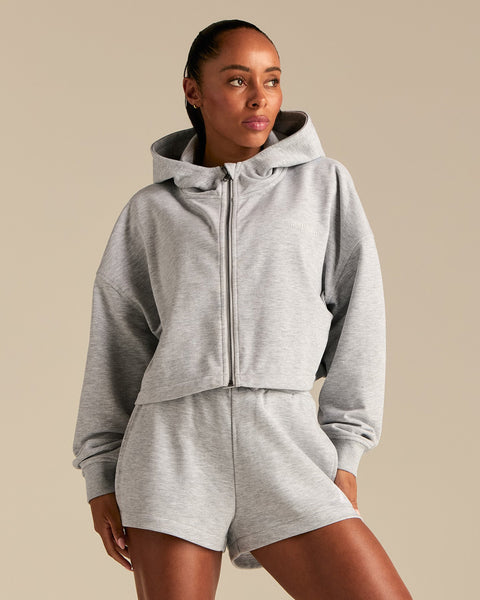 Comfort Lightweight Draw Hem Hoodie - Grey Marl | Women's Best